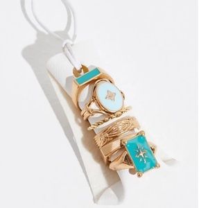 Free people all in all turquoise ring set
